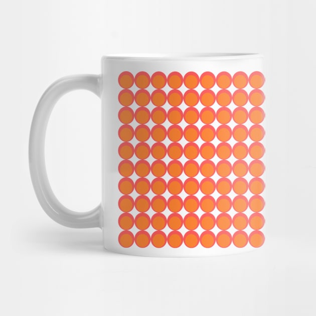 pop art pattern - toned orange and red pink circles by stephenignacio